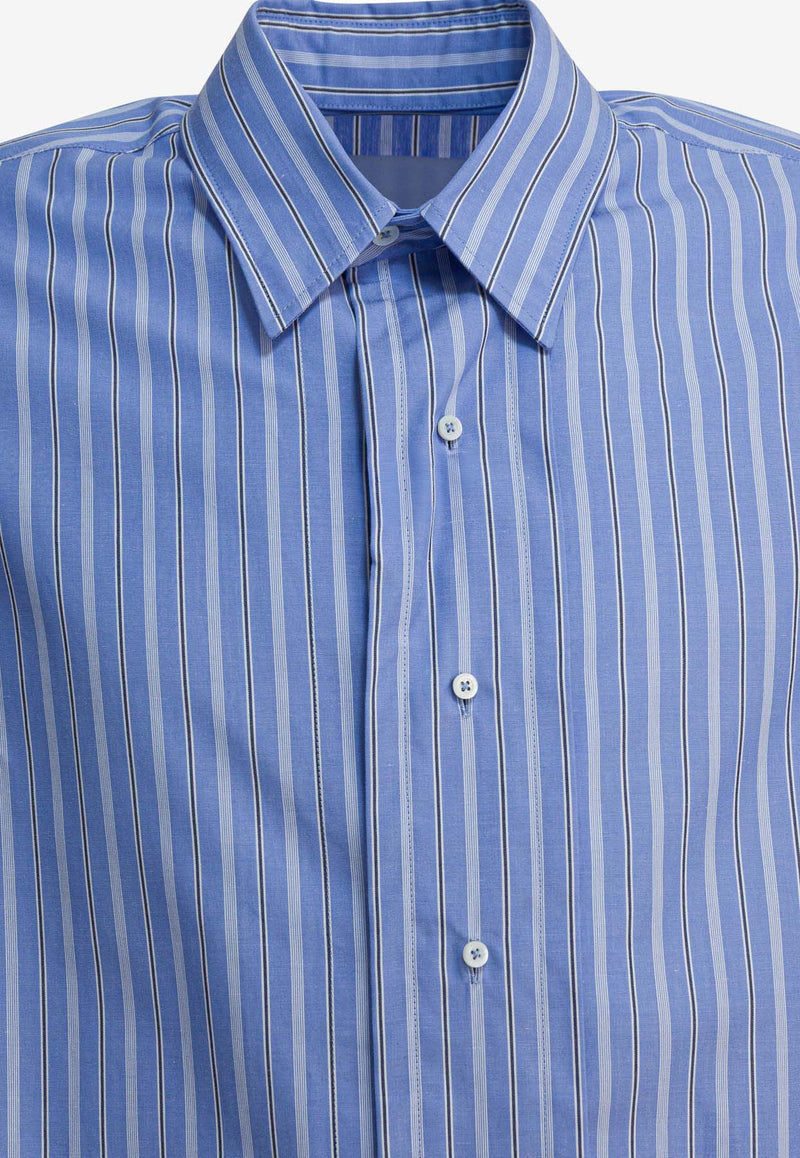 Maison Margiela Long-Sleeved Stripe Shirt Blue S29DT0006M35625002F_27fc9369-72c1-4ba6-a9ab-e90b56cc6552
