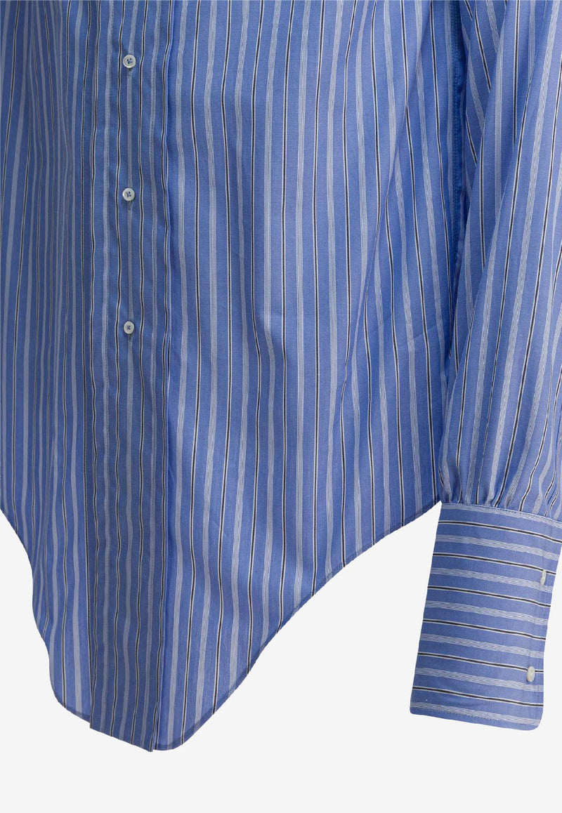 Maison Margiela Long-Sleeved Stripe Shirt Blue S29DT0006M35625002F_27fc9369-72c1-4ba6-a9ab-e90b56cc6552