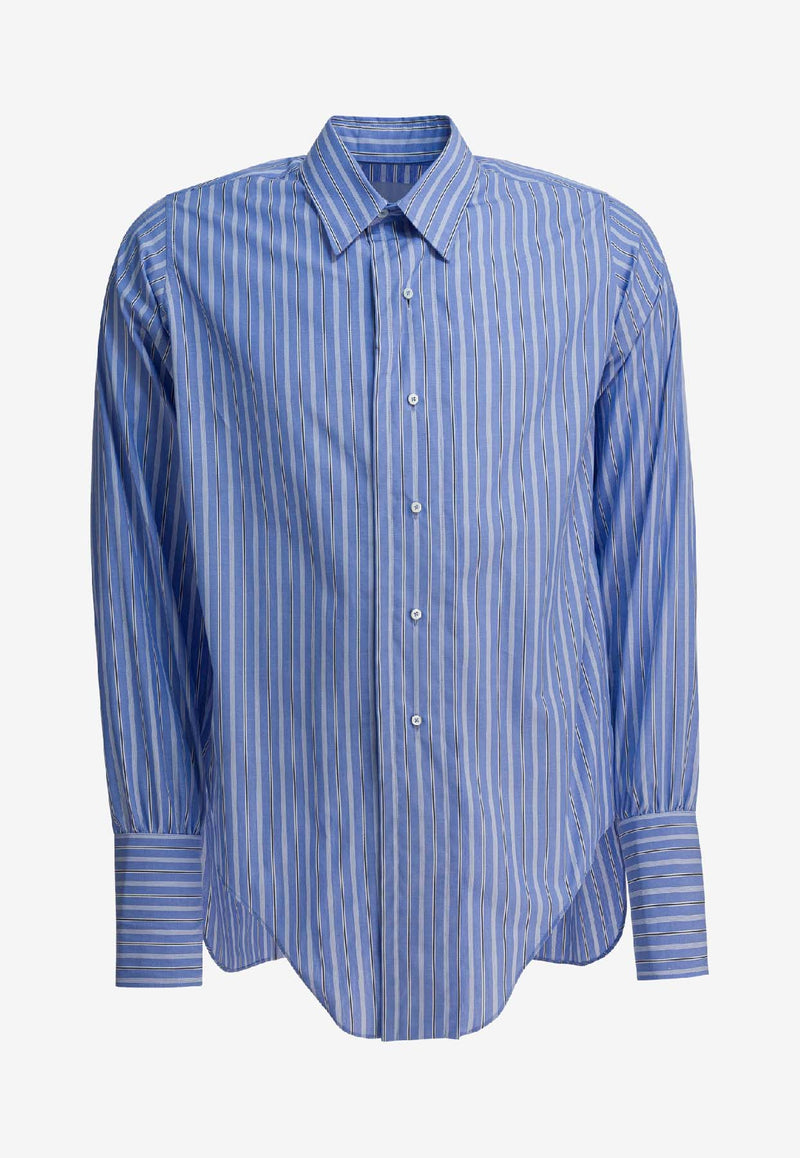 Maison Margiela Long-Sleeved Stripe Shirt Blue S29DT0006M35625002F_27fc9369-72c1-4ba6-a9ab-e90b56cc6552