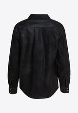 Isabel Marant Etoile Karima Faux Leather Long-Sleeved Shirt Black 25ACH0240FAC3B01E01BK_82961
