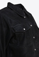 Isabel Marant Etoile Karima Faux Leather Long-Sleeved Shirt Black 25ACH0240FAC3B01E01BK_82961