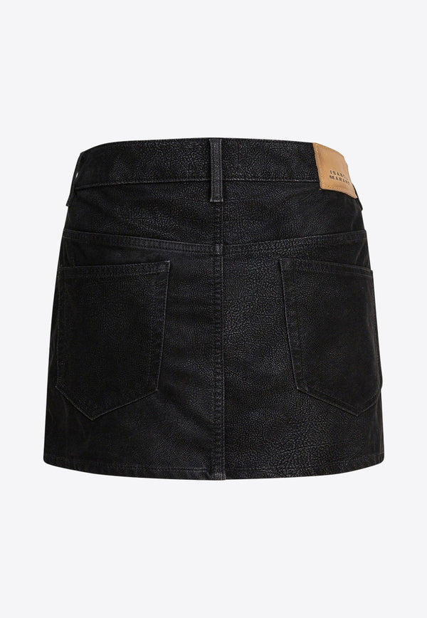 Isabel Marant Etoile Kimmy Faux Leather Mini Skirt Black 25AJU0363FAC3B01E01BK_82982