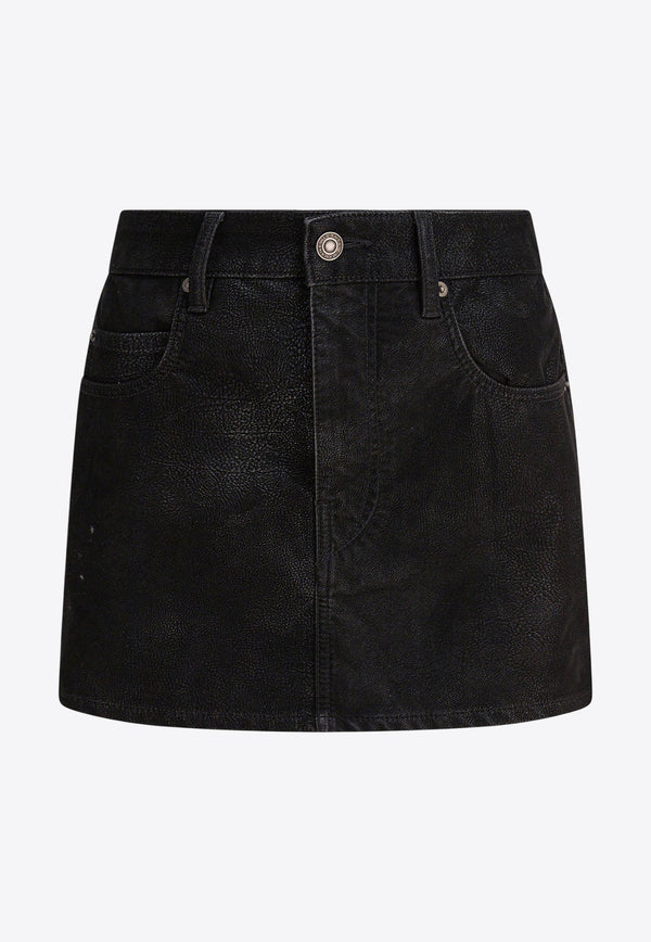 Isabel Marant Etoile Kimmy Faux Leather Mini Skirt Black 25AJU0363FAC3B01E01BK_82982