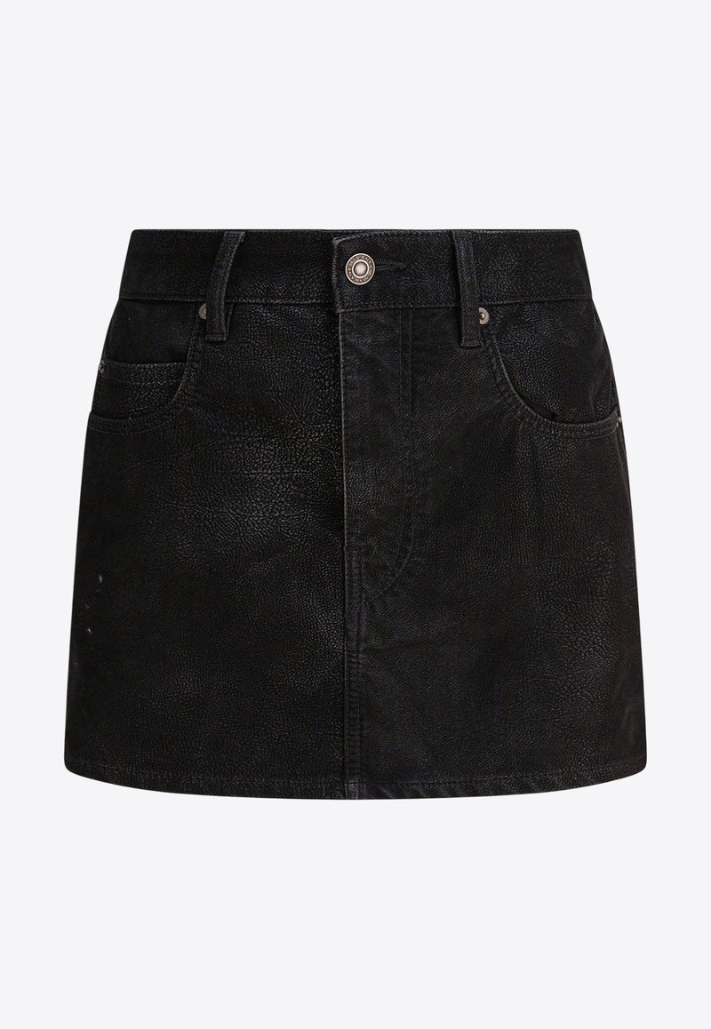 Isabel Marant Etoile Kimmy Faux Leather Mini Skirt Black 25AJU0363FAC3B01E01BK_82982