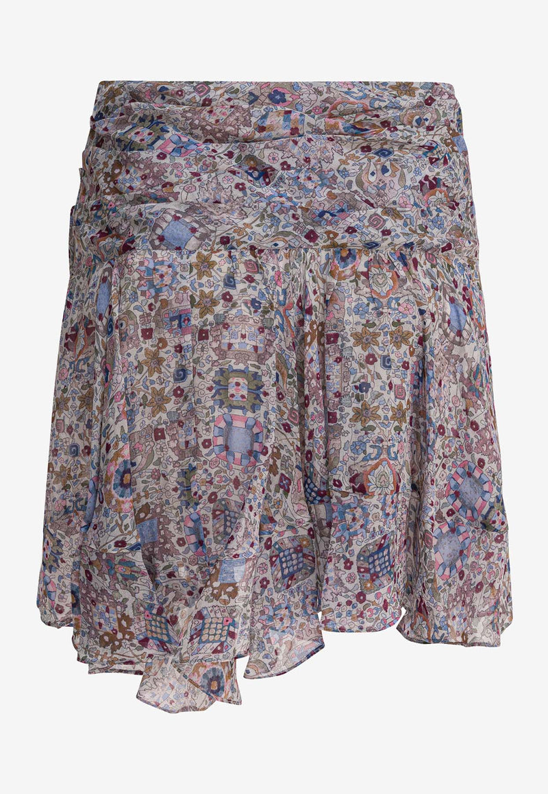 Isabel Marant Etoile Berenicia Asymmetric Mini Skirt Multicolor 25AJU0378FAC3J01E23EC_82292