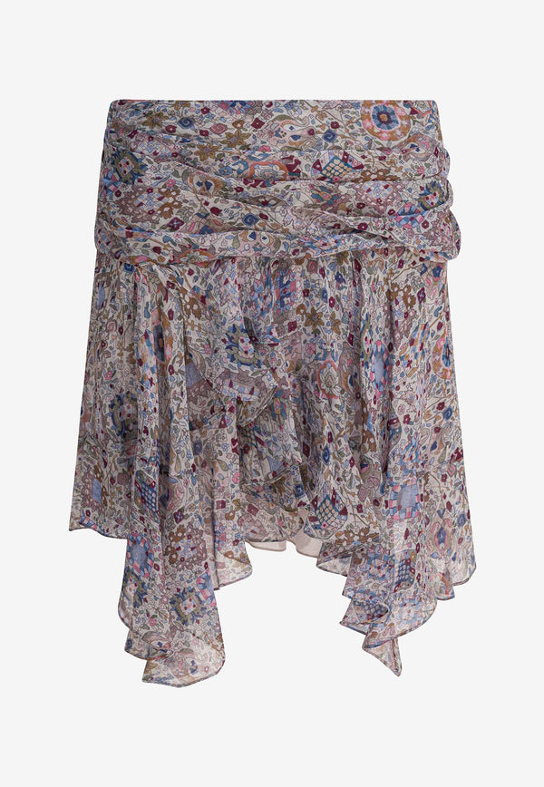 Isabel Marant Etoile Berenicia Asymmetric Mini Skirt Multicolor 25AJU0378FAC3J01E23EC_82292