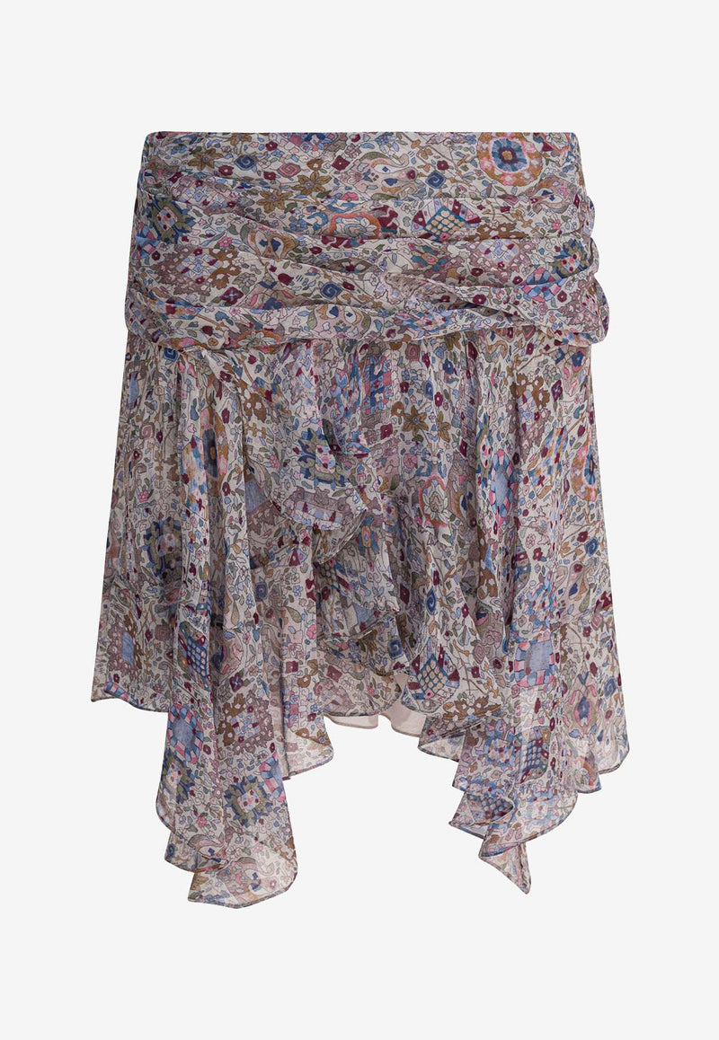 Isabel Marant Etoile Berenicia Asymmetric Mini Skirt Multicolor 25AJU0378FAC3J01E23EC_82292