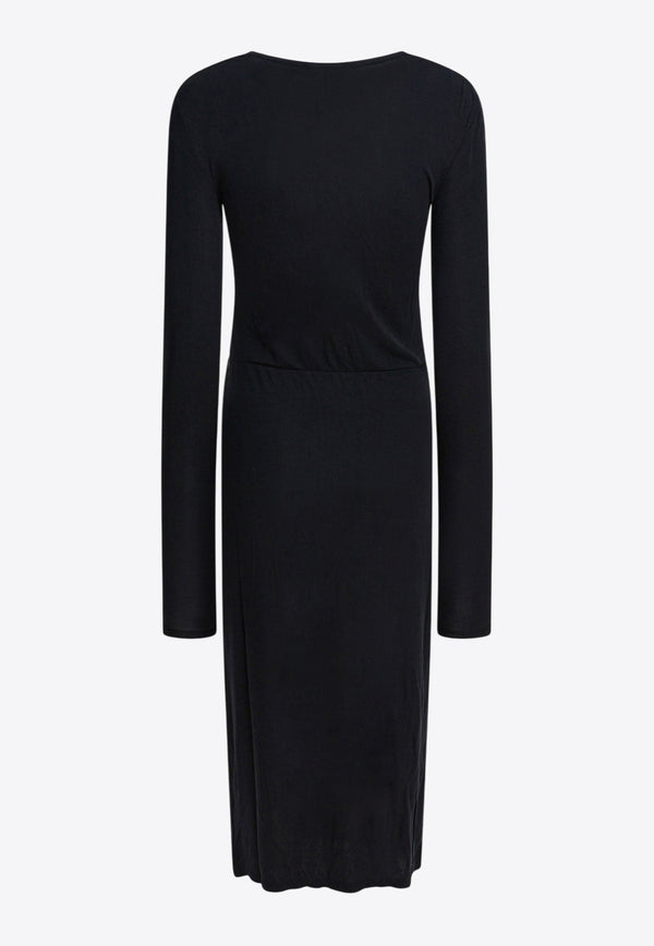 Isabel Marant Etoile Jelina Draped Midi Dress  Black 25ARO0349FBC3K01E01BK_347a3c22-a54d-4ce3-bc6d-2371d776270b