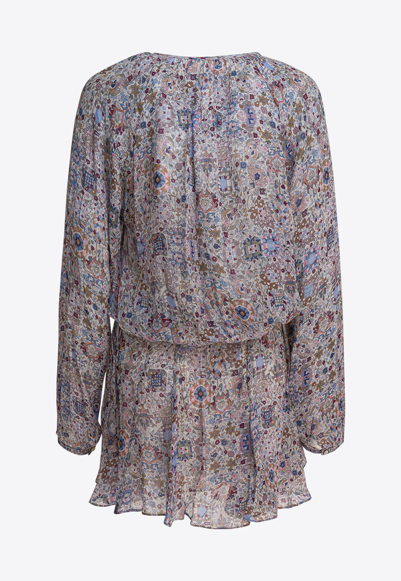 Isabel Marant Etoile Bess Floral Print Mini Dress Multicolor 25ARO0799FAC3J01E23EC_82977