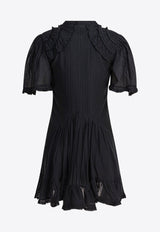 Isabel Marant Etoile Celyana Gathered Mini Dress Black 25ARO0827FAB3J04E01BK_82263