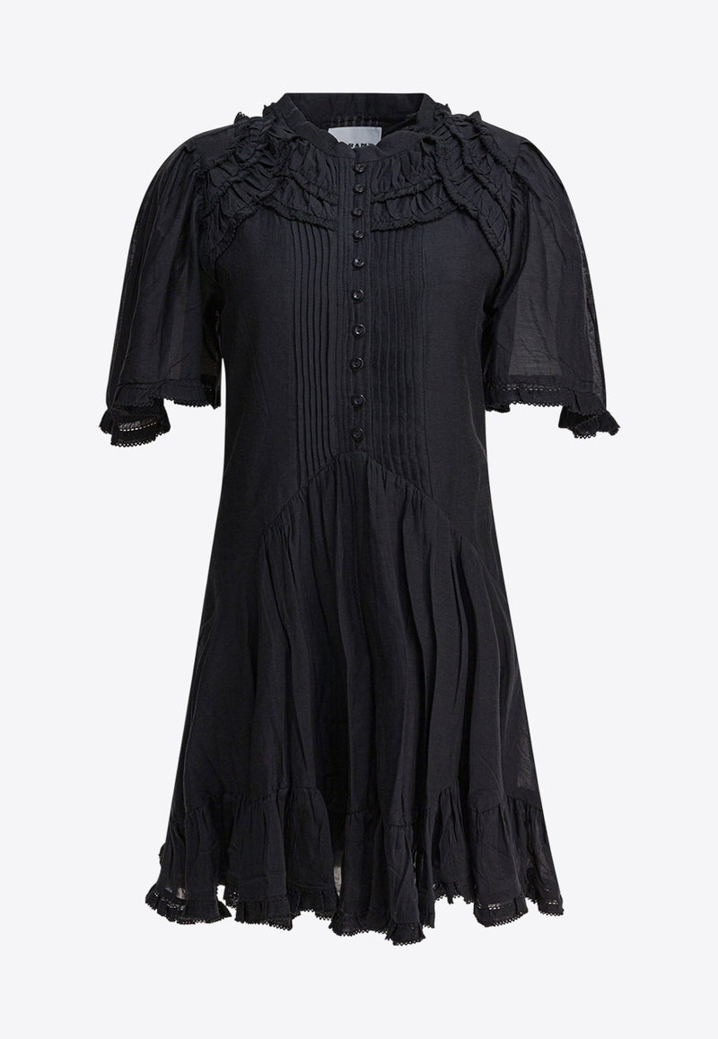 Isabel Marant Etoile Celyana Gathered Mini Dress Black 25ARO0827FAB3J04E01BK_82263