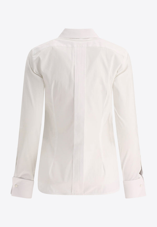 Max Mara Knut Long-Sleeved Button-Up Shirt White 2521116031KNUT001_82530
