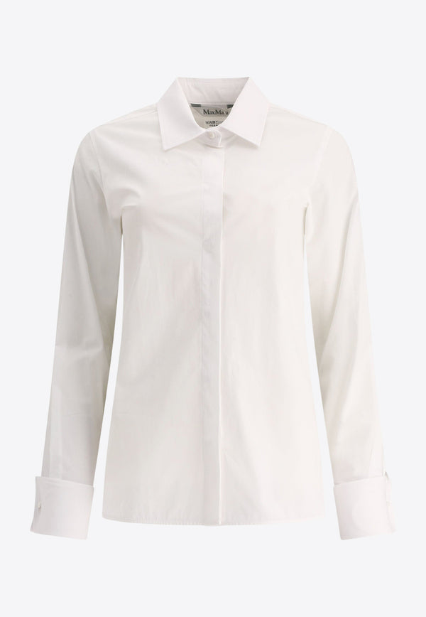 Max Mara Knut Long-Sleeved Button-Up Shirt White 2521116031KNUT001_82530