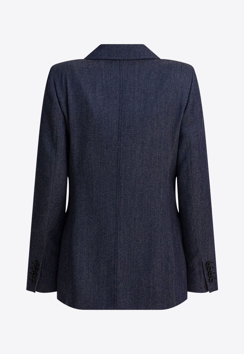 Max Mara Locarno Denim-Effect Blazer Blue 2521046062LOCARNO048_1046acfb-aac3-4bd0-a6ae-981d2cc233a5
