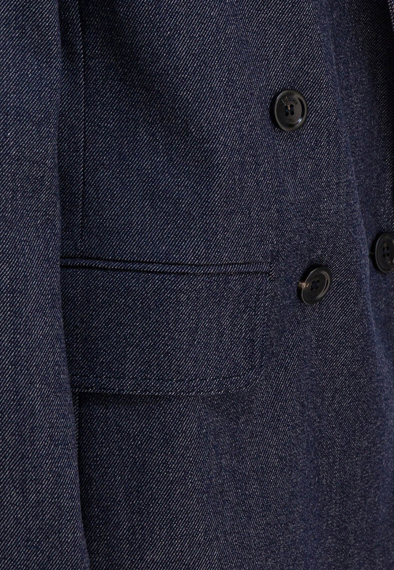 Max Mara Locarno Denim-Effect Blazer Blue 2521046062LOCARNO048_1046acfb-aac3-4bd0-a6ae-981d2cc233a5