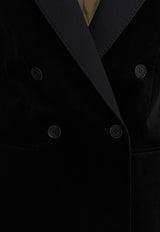 Max Mara Orario Double-Breasted Velvet Blazer Black 2521046181ORARIO007_1ddd3ba4-65a3-4601-bdf5-7b4486486854