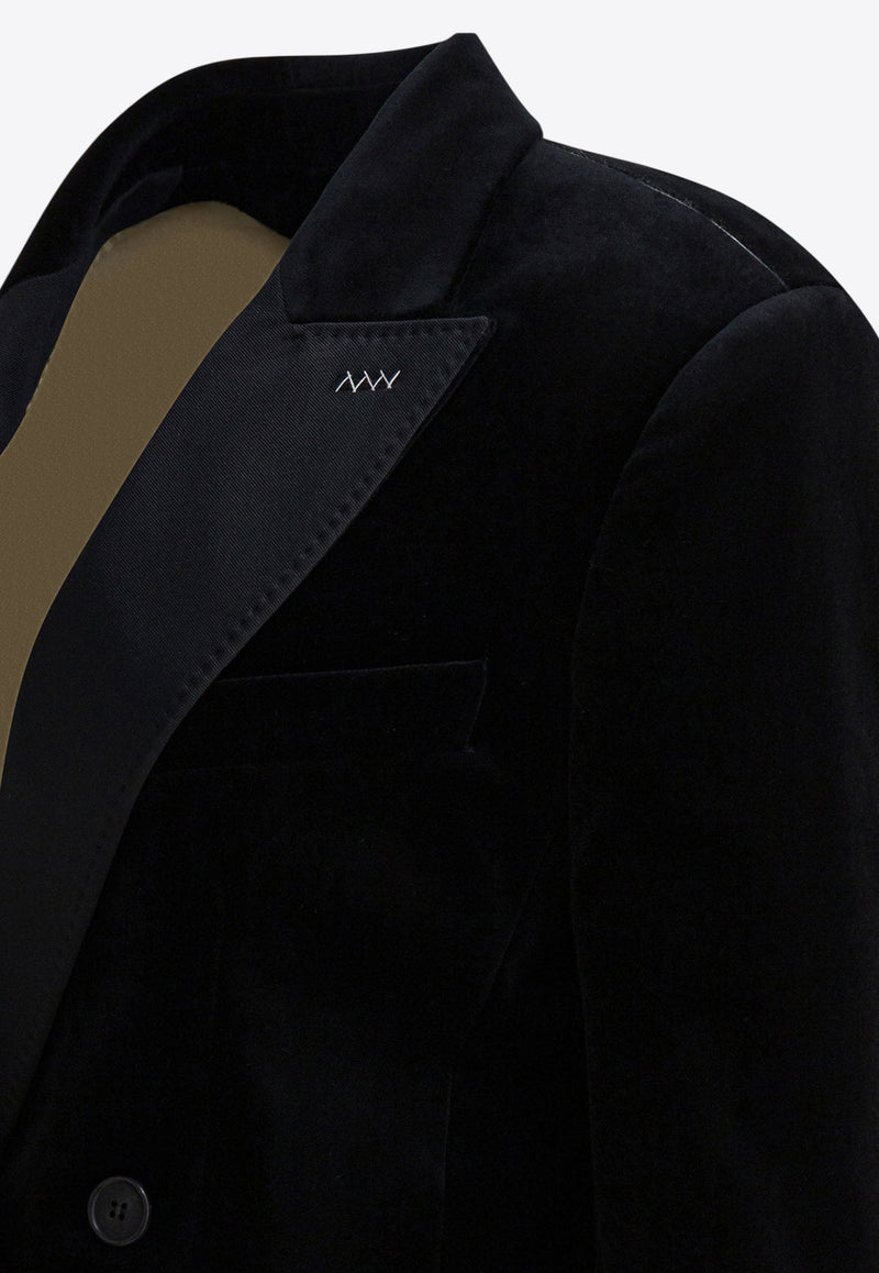 Max Mara Orario Double-Breasted Velvet Blazer Black 2521046181ORARIO007_1ddd3ba4-65a3-4601-bdf5-7b4486486854