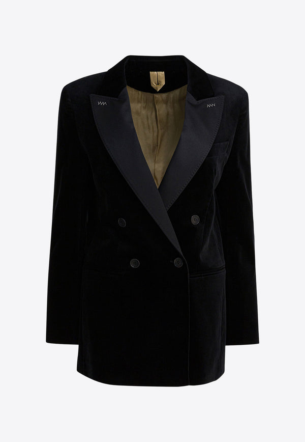 Max Mara Orario Double-Breasted Velvet Blazer Black 2521046181ORARIO007_1ddd3ba4-65a3-4601-bdf5-7b4486486854