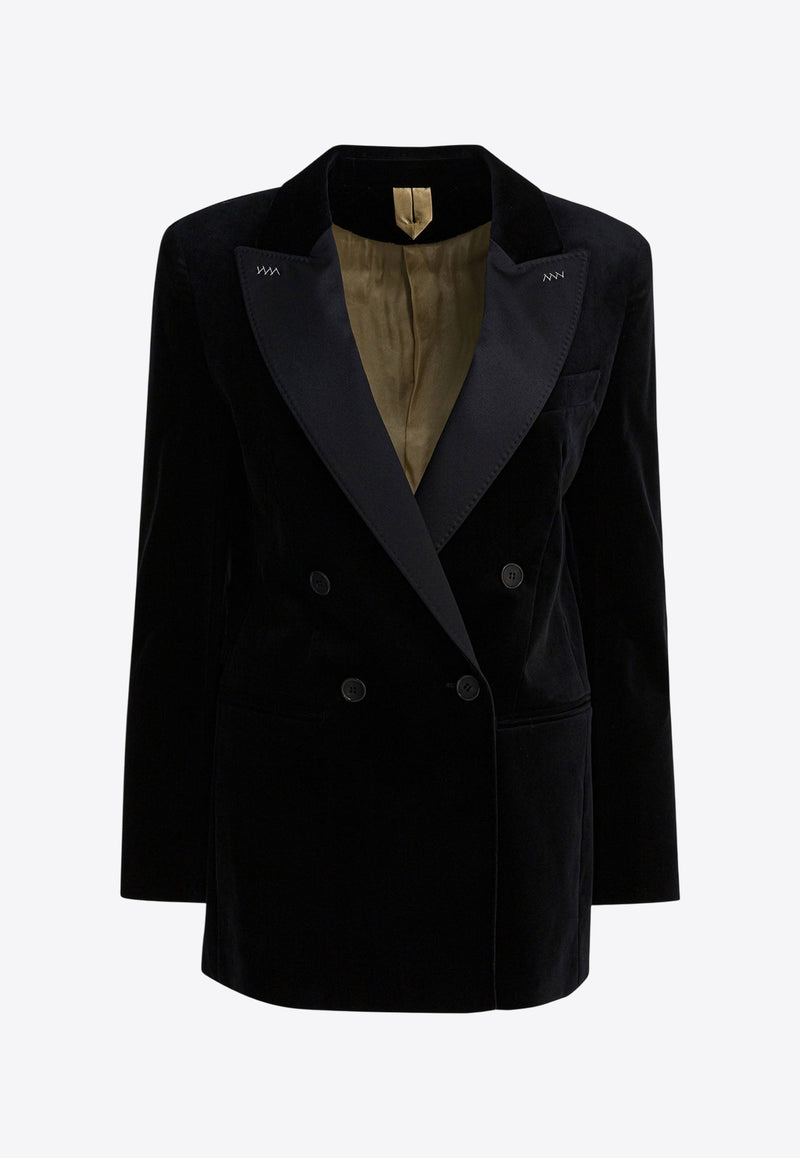 Max Mara Orario Double-Breasted Velvet Blazer Black 2521046181ORARIO007_1ddd3ba4-65a3-4601-bdf5-7b4486486854
