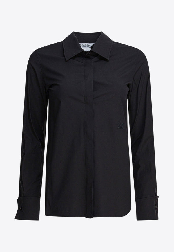 Max Mara Knut Long-Sleeved Button-Up Shirt Black 2521116031KNUT005_82714