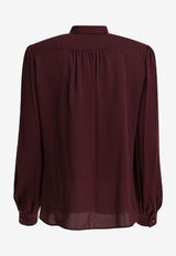 Max Mara Melania Silk Charmeuse Blouse  Burgundy 2521116082MELANIA035_d0f8509f-85d5-4b6c-a794-c0edcbe93ffc