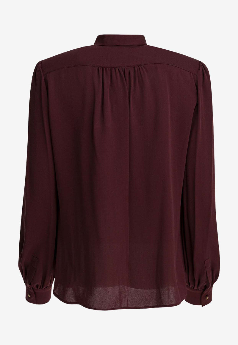 Max Mara Melania Silk Charmeuse Blouse  Burgundy 2521116082MELANIA035_d0f8509f-85d5-4b6c-a794-c0edcbe93ffc