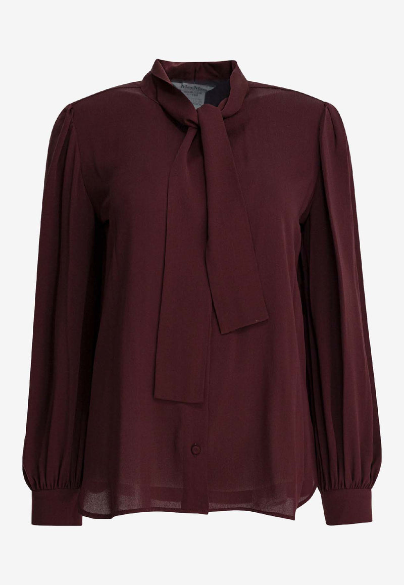 Max Mara Melania Silk Charmeuse Blouse  Burgundy 2521116082MELANIA035_d0f8509f-85d5-4b6c-a794-c0edcbe93ffc