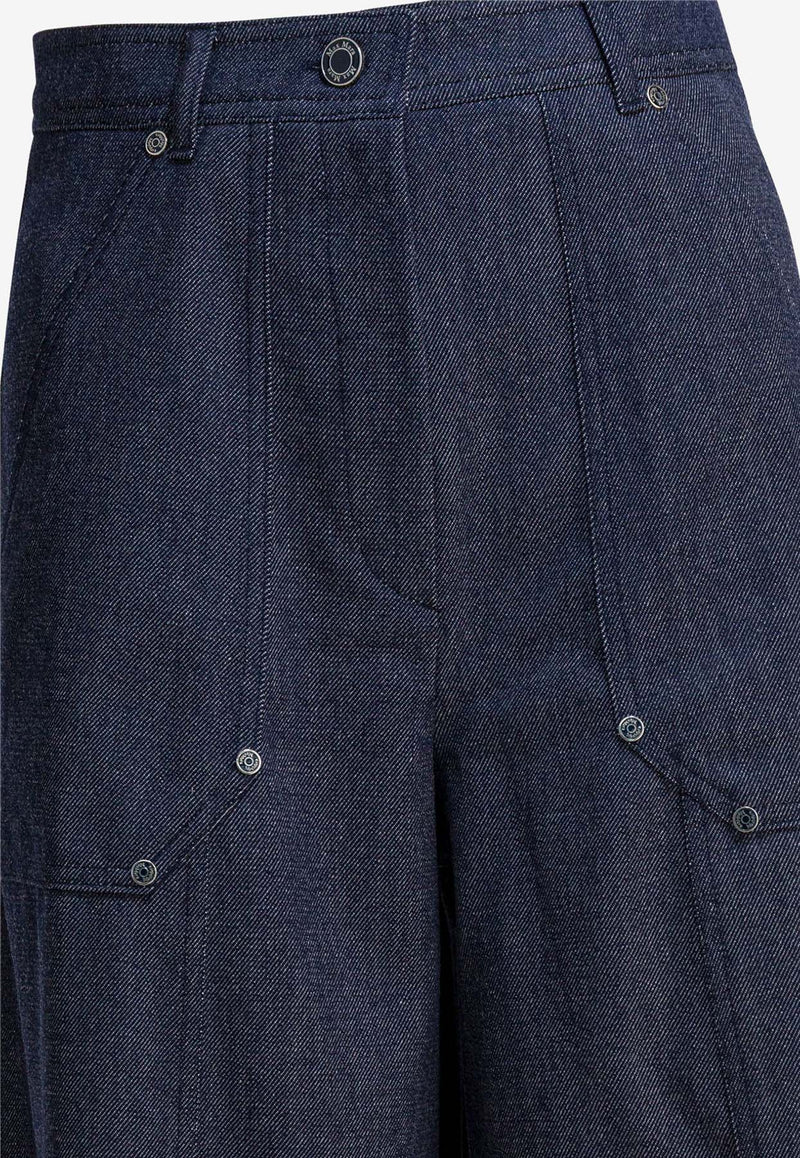 Max Mara Abetaia Denim-Effect Wide-Leg Pants Blue 2521136022ABETAIA048_3322be33-d0b3-4d56-ba35-c33fcc83af1d