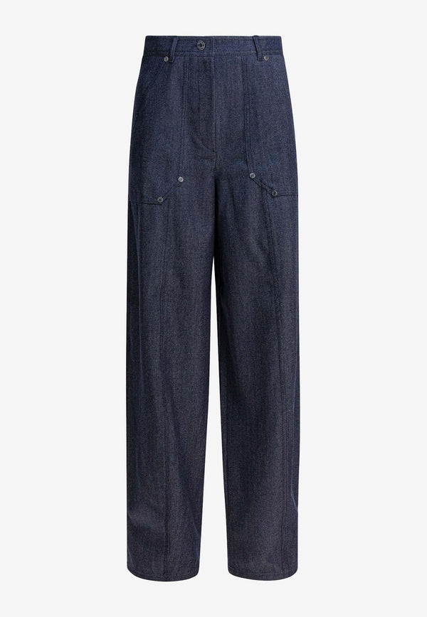 Max Mara Abetaia Denim-Effect Wide-Leg Pants Blue 2521136022ABETAIA048_3322be33-d0b3-4d56-ba35-c33fcc83af1d