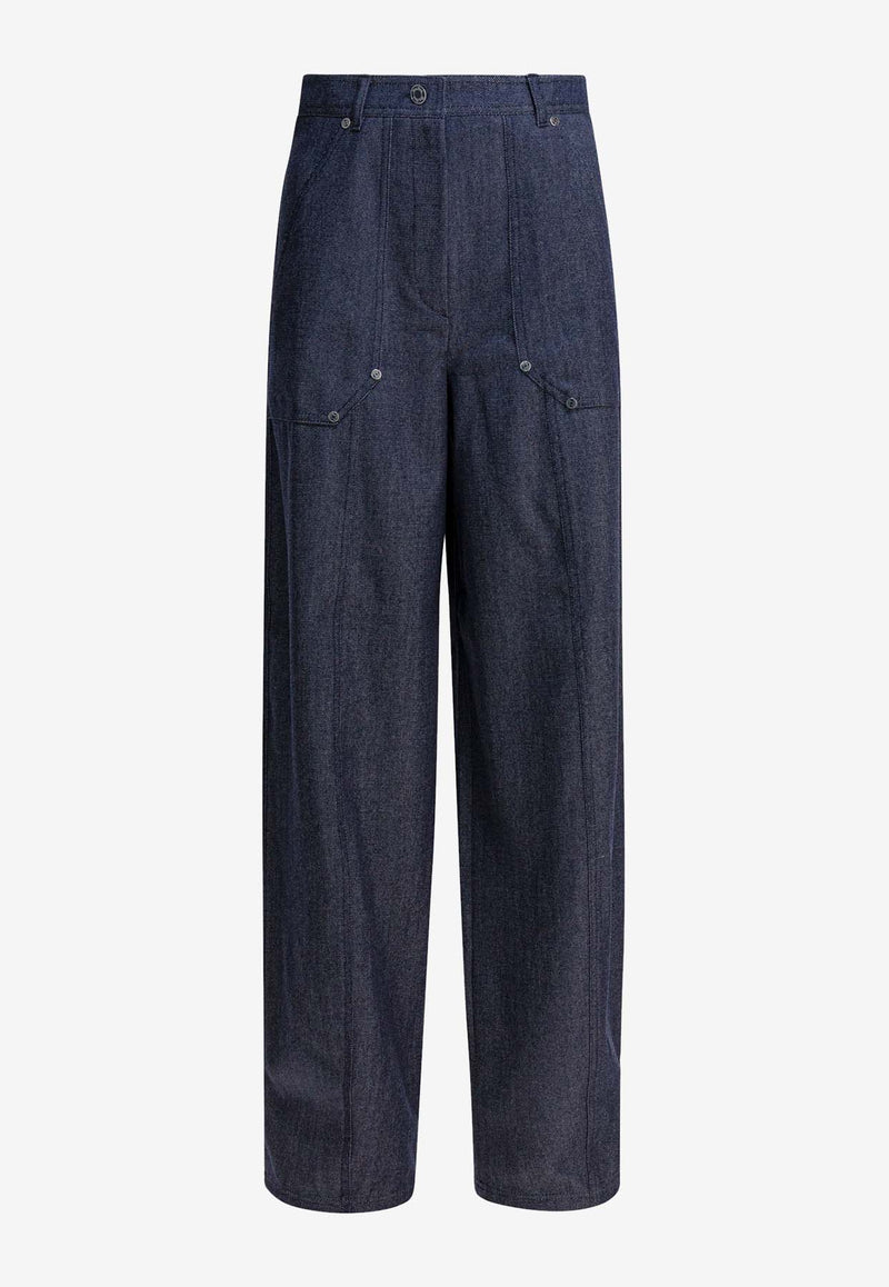 Max Mara Abetaia Denim-Effect Wide-Leg Pants Blue 2521136022ABETAIA048_3322be33-d0b3-4d56-ba35-c33fcc83af1d