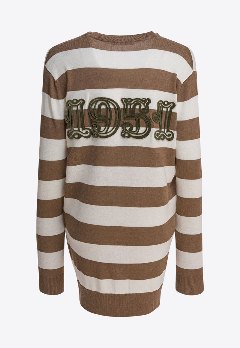 Max Mara Fiemme 1951 Patch Striped Cardigan Brown 2521346031FIEMME009_82834