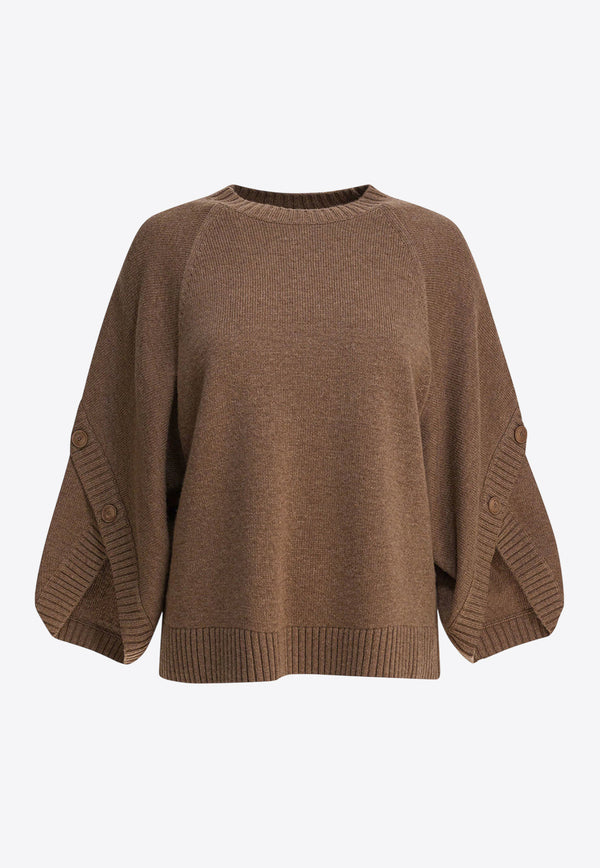 Max Mara Ampex Oversized Wool Blend Sweater Brown 2521366021AMPEX006_82787