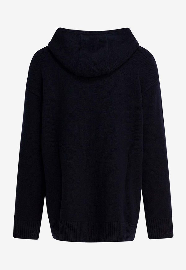Max Mara Liana Wool Hooded Sweatshirt Blue 2521366132LIANA003_6c9961f2-1d43-45bc-8872-e73e5c59e6d4