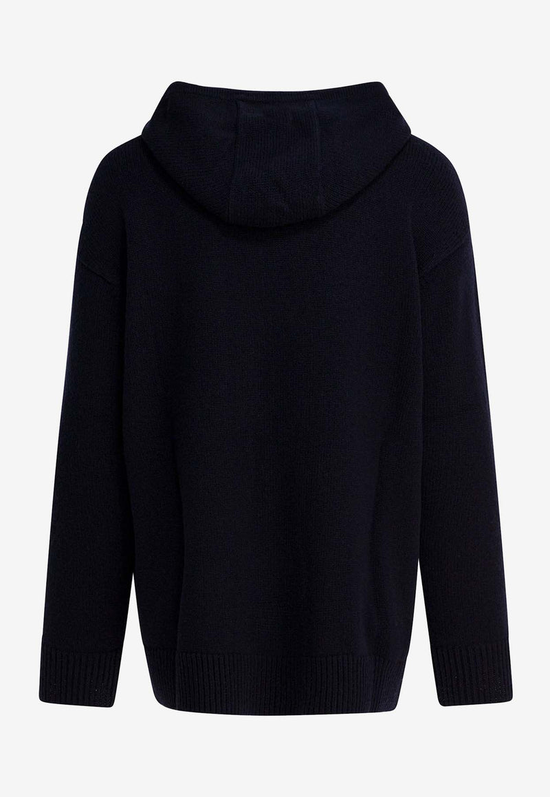 Max Mara Liana Wool Hooded Sweatshirt Blue 2521366132LIANA003_6c9961f2-1d43-45bc-8872-e73e5c59e6d4