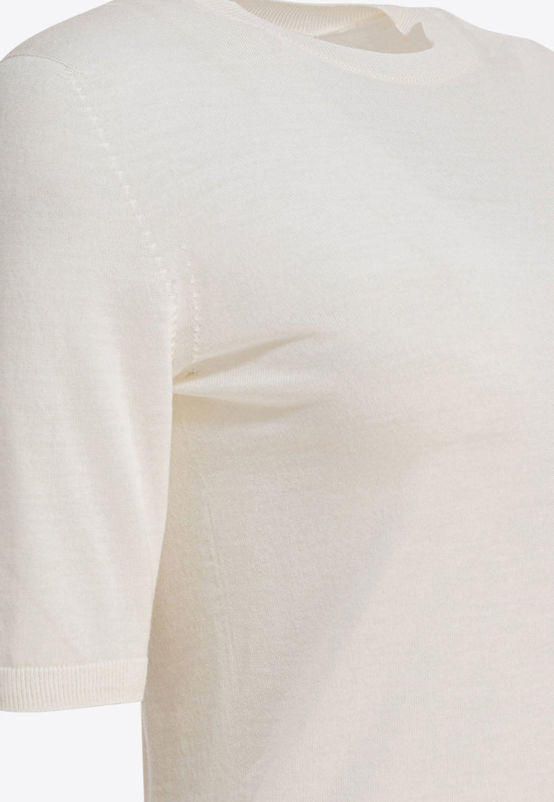 Max Mara Gerico Wool Knit Top White 2521366161GERICO001_82858