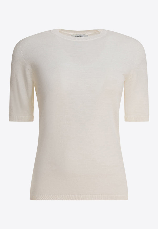 Max Mara Gerico Wool Knit Top White 2521366161GERICO001_82858