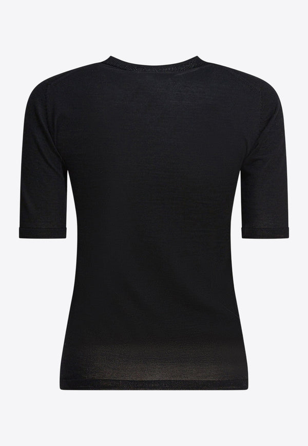 Max Mara Gerico Wool Knit Top Black 2521366161GERICO002_82851