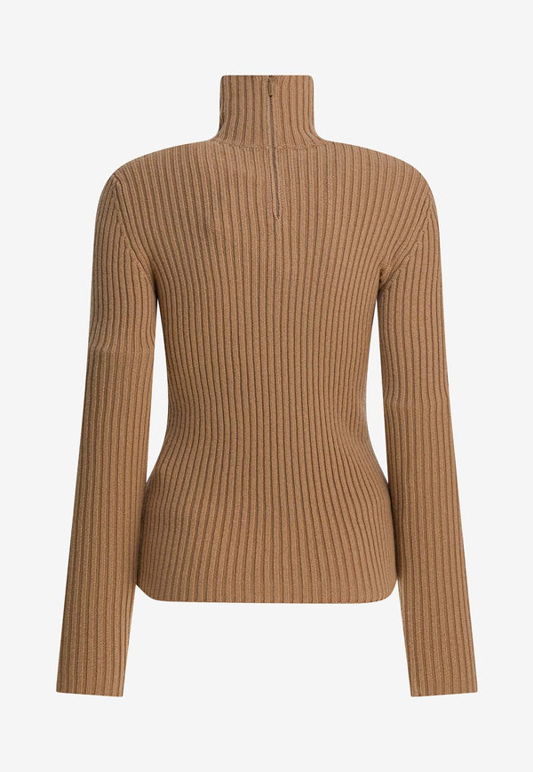 Max Mara Aral Cashmere-Blend High-Neck Sweater Beige 2521366293ARAL1234003_613e08a5-5c48-4ae4-9bba-19feeb5bcde4