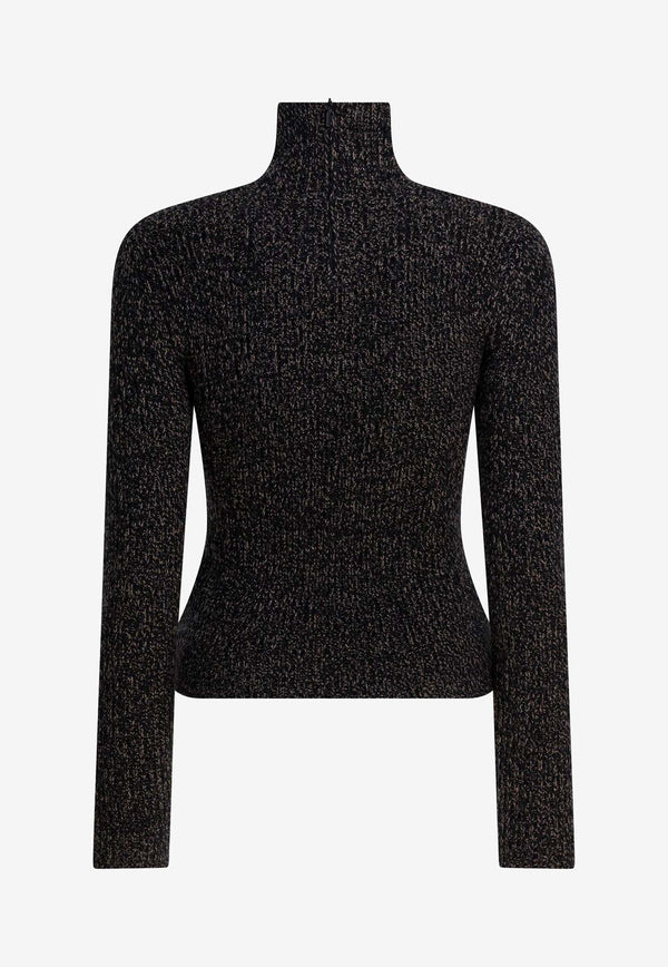 Max Mara Azulene Knitted Cashmere-Blend High-Neck Sweater Black 2521366383AZULENE1234004_0f1cda67-0cc0-4d0f-8280-379eed7325fa