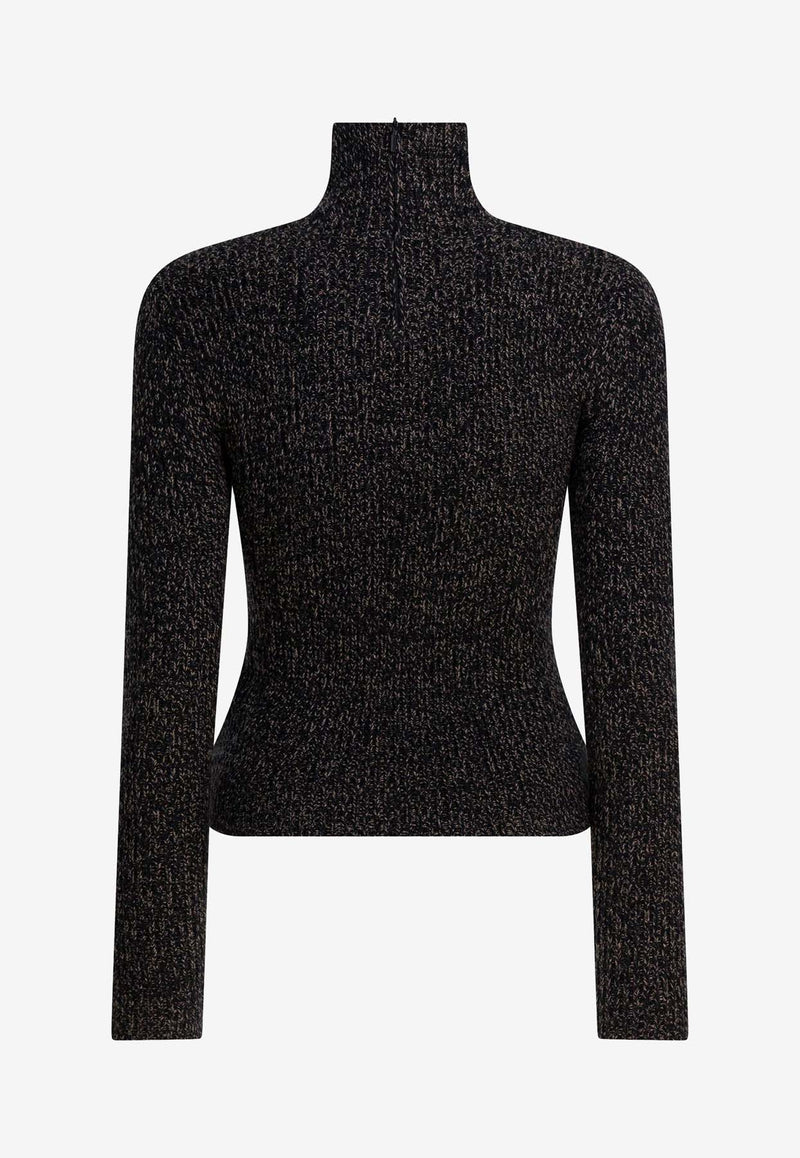 Max Mara Azulene Knitted Cashmere-Blend High-Neck Sweater Black 2521366383AZULENE1234004_0f1cda67-0cc0-4d0f-8280-379eed7325fa