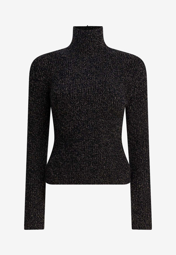 Max Mara Azulene Knitted Cashmere-Blend High-Neck Sweater Black 2521366383AZULENE1234004_0f1cda67-0cc0-4d0f-8280-379eed7325fa