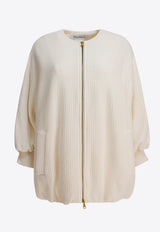 Max Mara Cirino Zip-Up Wool Blend Jacket White 2521916061CIRINO001_82498