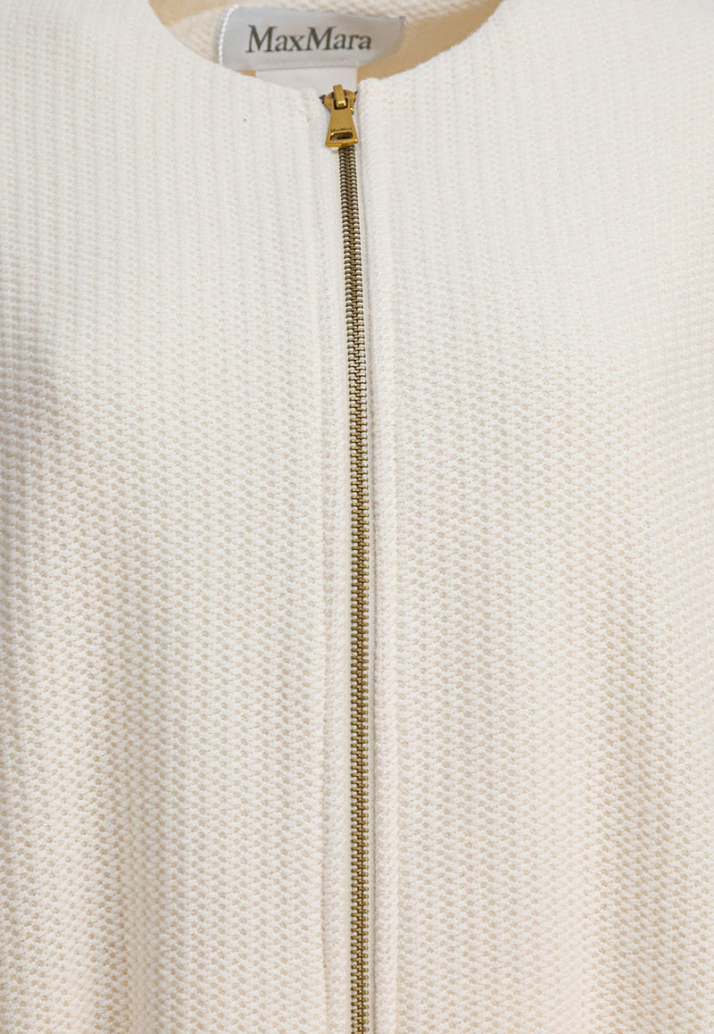 Max Mara Cirino Zip-Up Wool Blend Jacket White 2521916061CIRINO001_82498