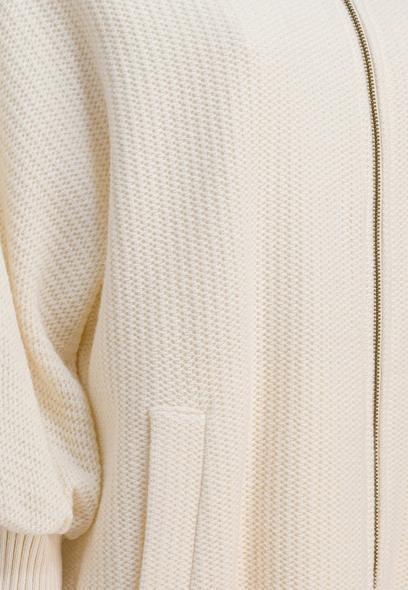 Max Mara Cirino Zip-Up Wool Blend Jacket White 2521916061CIRINO001_82498