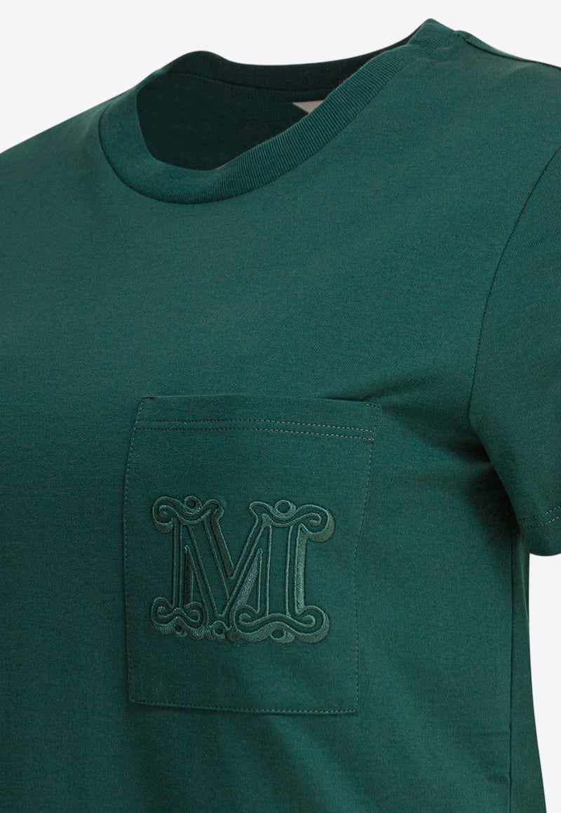 Max Mara Papaia Logo Embroidered T-shirt Green 2521946041PAPAIA008_874b72ec-b155-4047-b160-e2a4a1cd7ce1