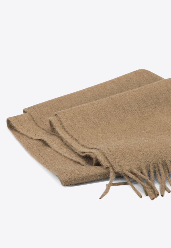 Max Mara Monogram Embroidered Wool Scarf Brown 2524546322WKCLARA001_86cb5ffc-eea9-439a-8c21-dbc46009654a