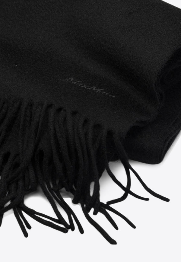 Max Mara Monogram Embroidered Cashmere Scarf Black 2524546342TARTAN004_9a2d378b-fe45-485c-9236-7cc98170549a