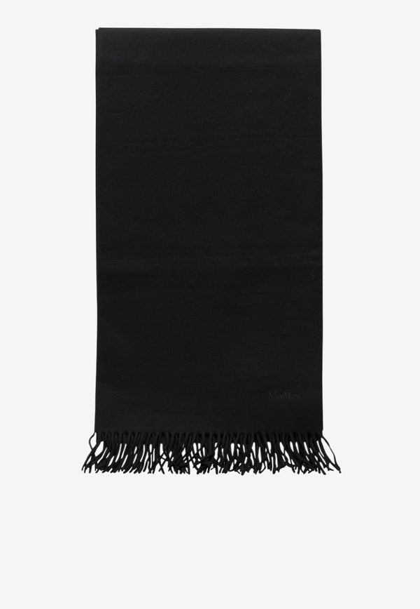 Max Mara Monogram Embroidered Cashmere Scarf Black 2524546342TARTAN004_9a2d378b-fe45-485c-9236-7cc98170549a