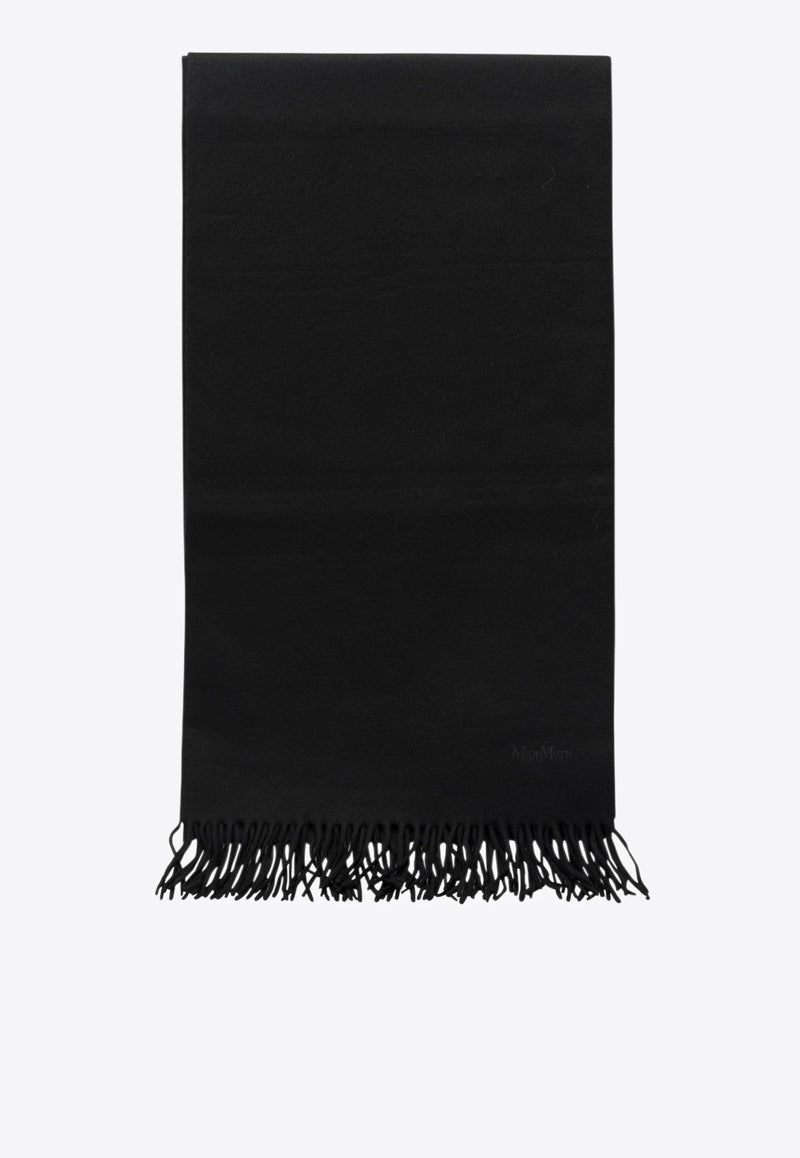 Max Mara Monogram Embroidered Cashmere Scarf Black 2524546342TARTAN004_9a2d378b-fe45-485c-9236-7cc98170549a