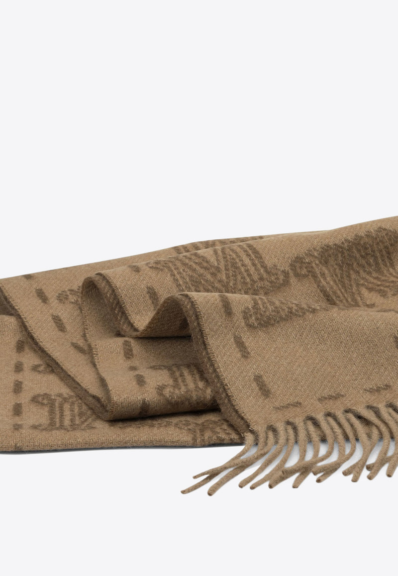 Max Mara Monogram Cashmere Scarf Brown 2524546372WSTEDDYCAMEL004_131cbc2c-57c4-454c-99a4-3ec8950d43e6